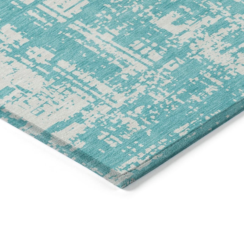 Machine Washable Indoor/ Outdoor Chantille Abstract Solid Rug