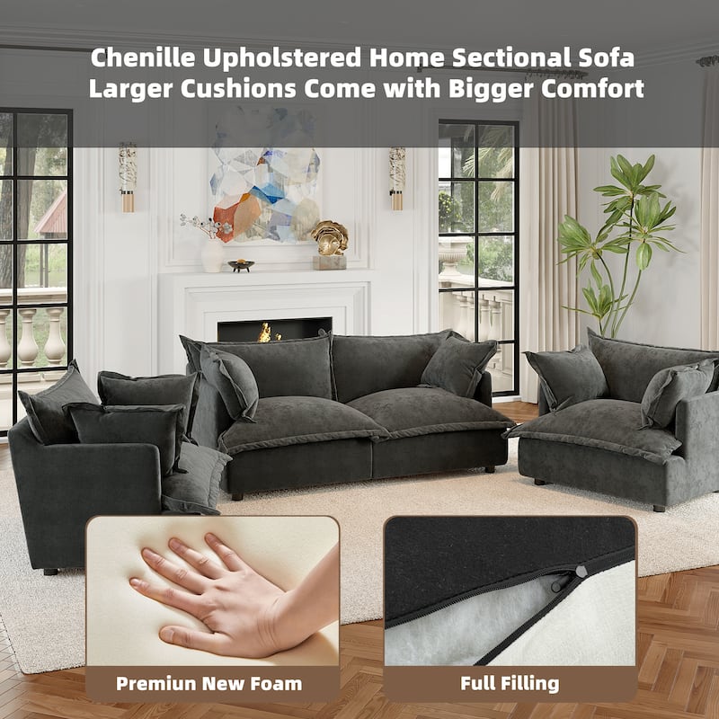 Cloud Chenille Upholstered Modular Sectional Sofa