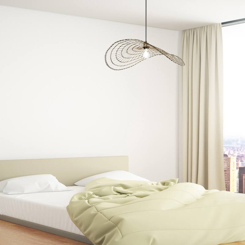 Emma River of Goods Brass 15.75-Inch Pendant Light with Adjustable Hanging Cord - 29.5" x 15.75" x 14.5/73.5"