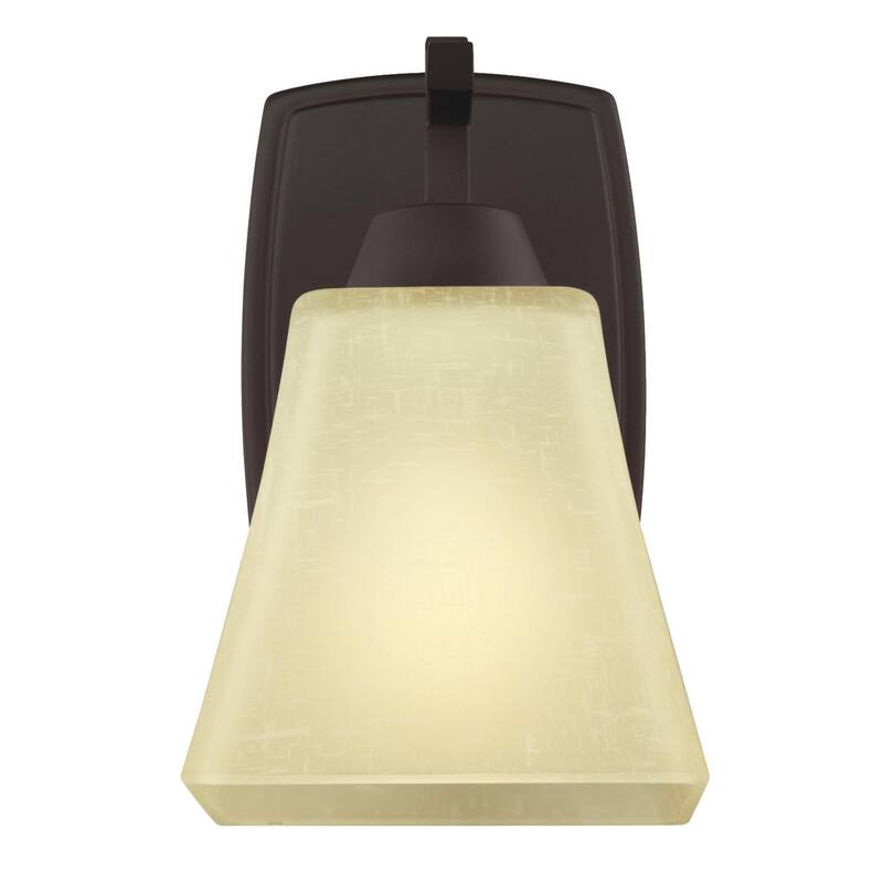 Westinghouse Midori One-Light Indoor Wall Fixture, Oil Rubbed Bronze Finish with Amber Linen Glass - 1-Light