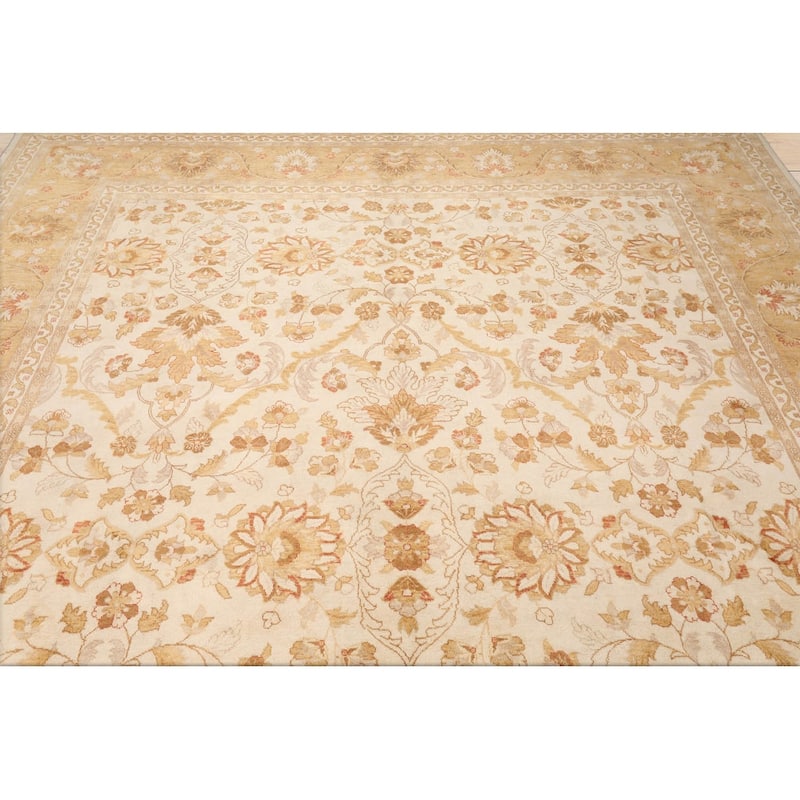 Beige Traditional 100% Wool Rug with 300 KPSI Pak Persian Area Rug - 8' 10'' x 12' 5''