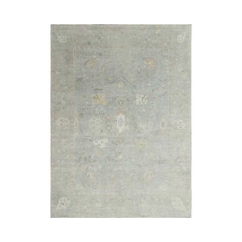 Hand Knotted Afghan Oushak Wool Traditional Oriental Area Rug Slate