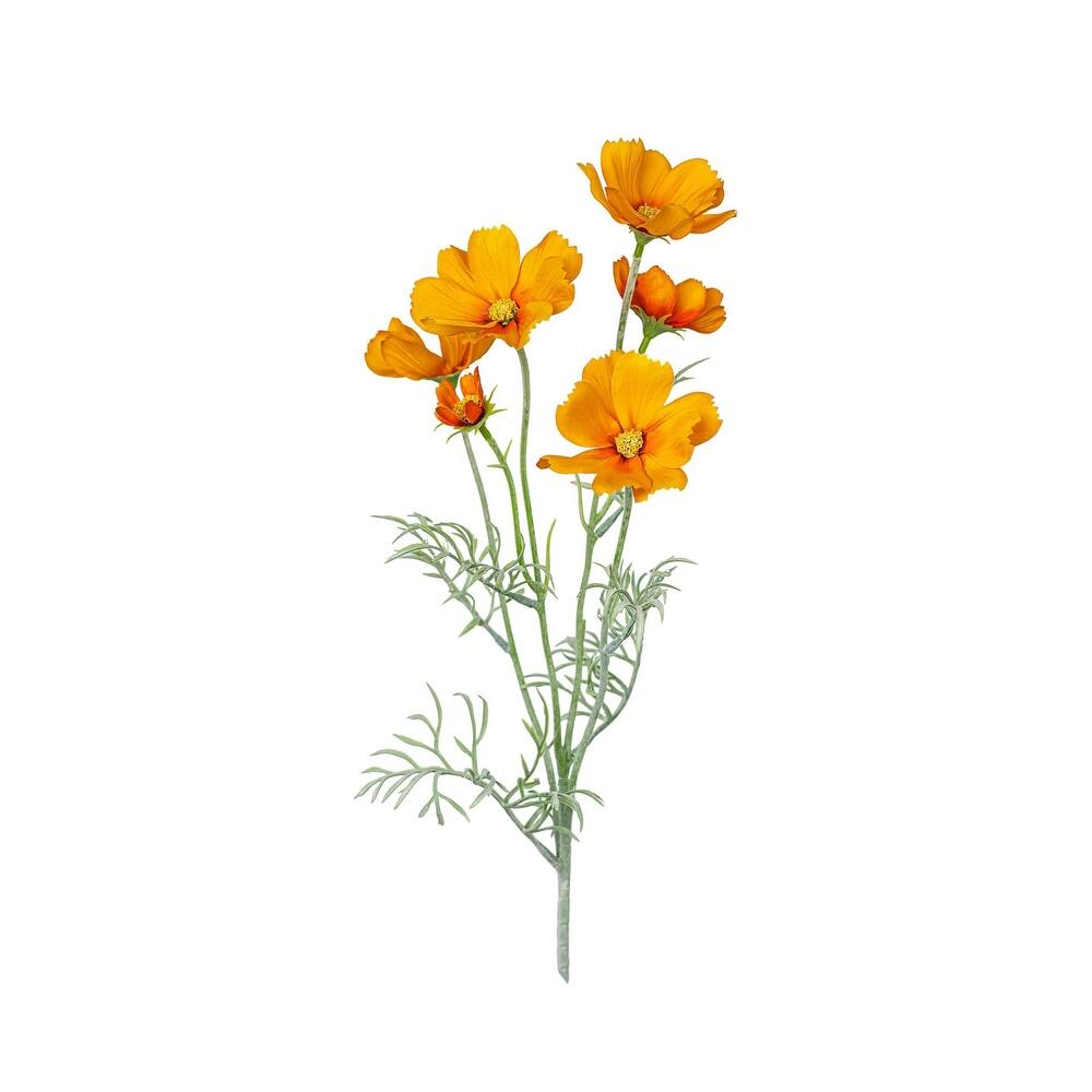 Orange Silk Decorative Artificial Cosmos Faux Flowers