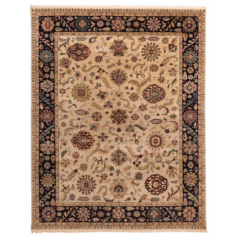 ECARPETGALLERY Hand-knotted Finest Agra Jaipur Beige, Light Khaki Wool Rug - 8'0 x 10'0