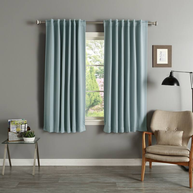 Aurora Home Insulated Thermal 63-inch Blackout Curtain Panel Pair - Turquoise
