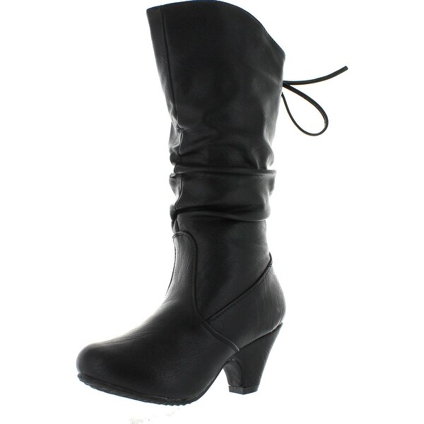 black knee high boots mid heel
