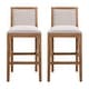 preview thumbnail 34 of 43, Set of 2 Counter Height Bar Stool, Fabric Upholstered Accent Chair, Wooden Frame Island Dining Chair, Bistro High Bar Chair