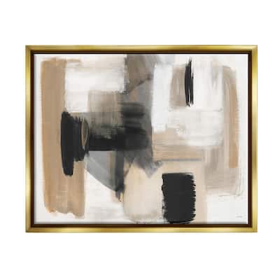 Stupell Tan & Black Collage Framed Floater Canvas Wall Art Design by Stella Chang
