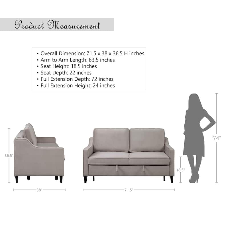 Edelweiss Convertible Sleeper Sofa Bed