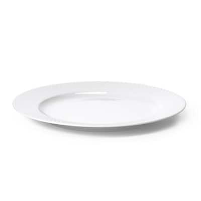 Lyngby Porcelæn Rhombe Dinner Plate, White - Ø: 10.6"