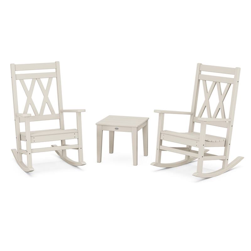 POLYWOOD Canyon 3-Piece Rocking Chair Set - Sand