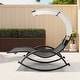 preview thumbnail 8 of 37, Outdoor Double Chaise Lounge Chair Rocking Lounger with Sunshade Canopy - 54.5"W*67.3"D*65.7"H