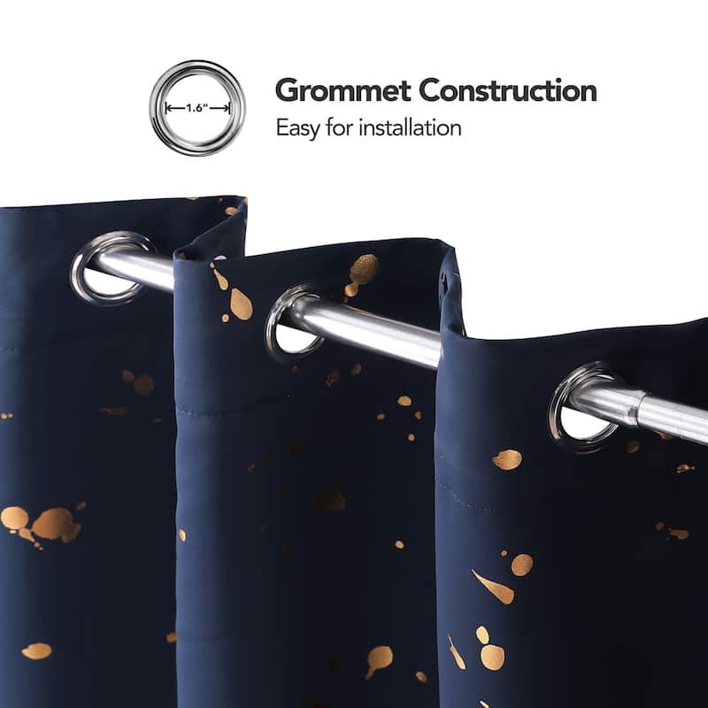 Deconovo Gold Spot Curtain Panel Pair (2 Panel)
