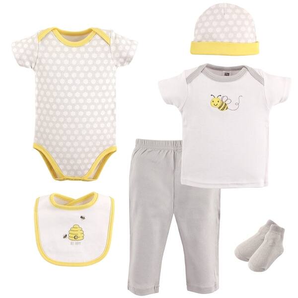 slide 1 of 1, Hudson Baby Infant Unisex Layette Boxed Giftset, Bee, 0-3 Months - Bee 0-3 Months - Bee