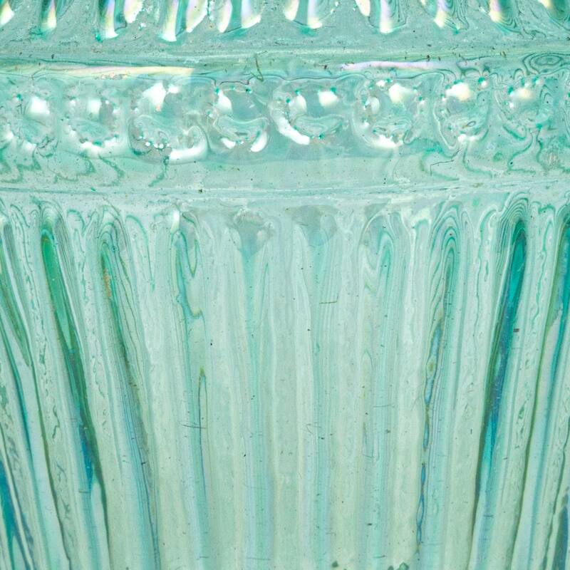 Debossed Reclaimed Glass Vases, Set of 4