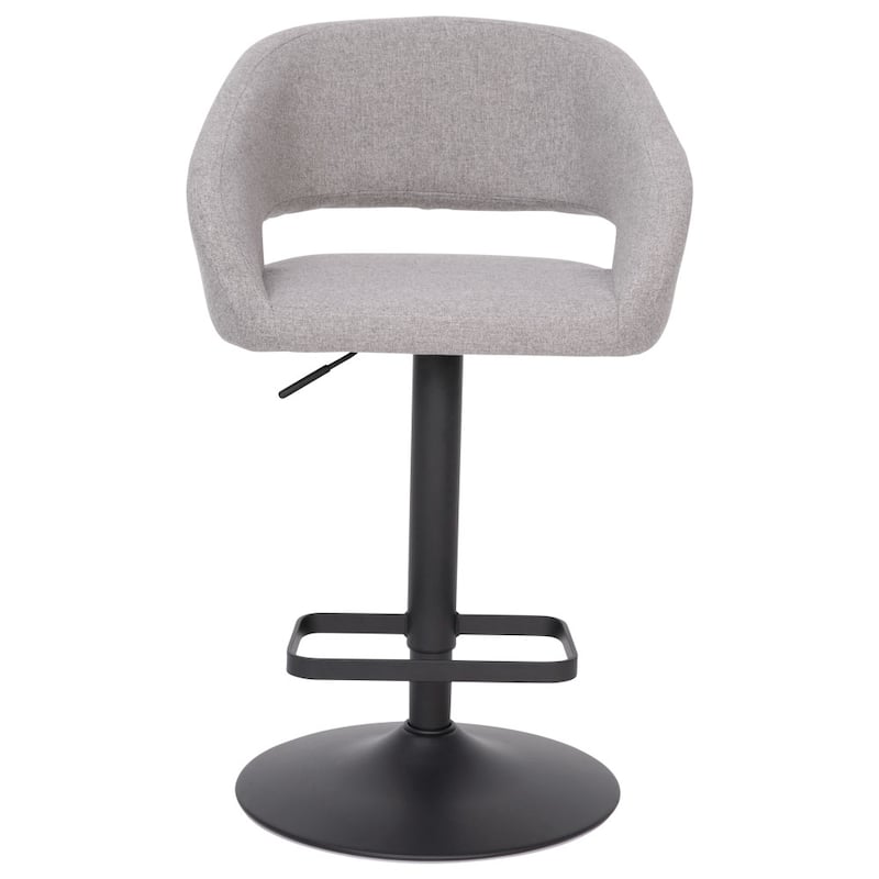 Modern Upholstered Adjustable Height Swivel Barstool with Footrest