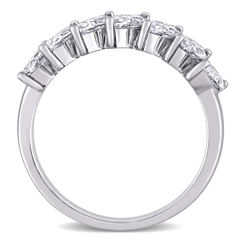 Miadora 1 3/4ct DEW Marquise-Cut Moissanite Semi-Eternity Ring in 10k White Gold