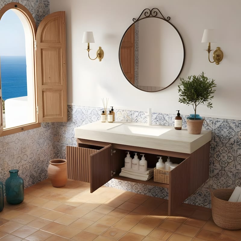 48" Bathroom Vanity with Sintered Stone countertop and Sink