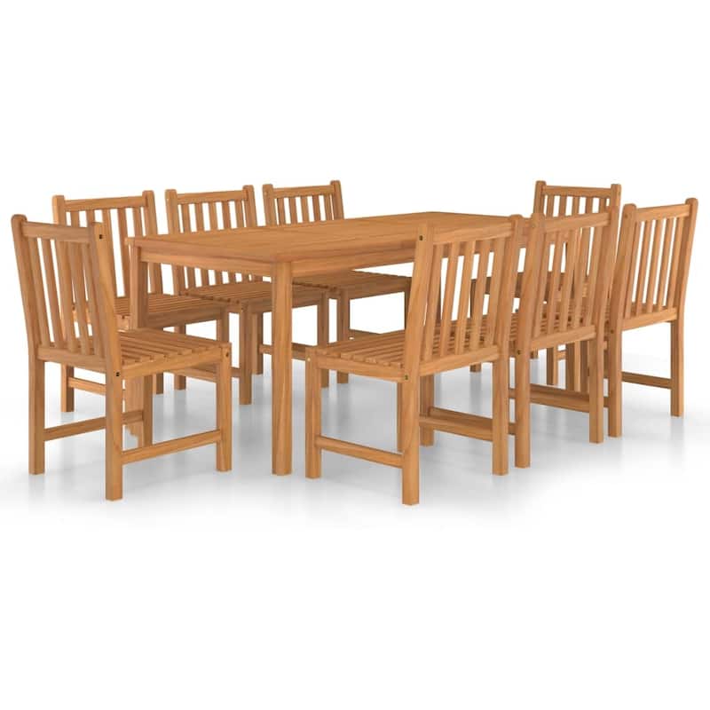 vidaXL Solid Wood Teak Patio Dining Set Garden Outdoor Table Chair 3/4/5/7/9 Piece