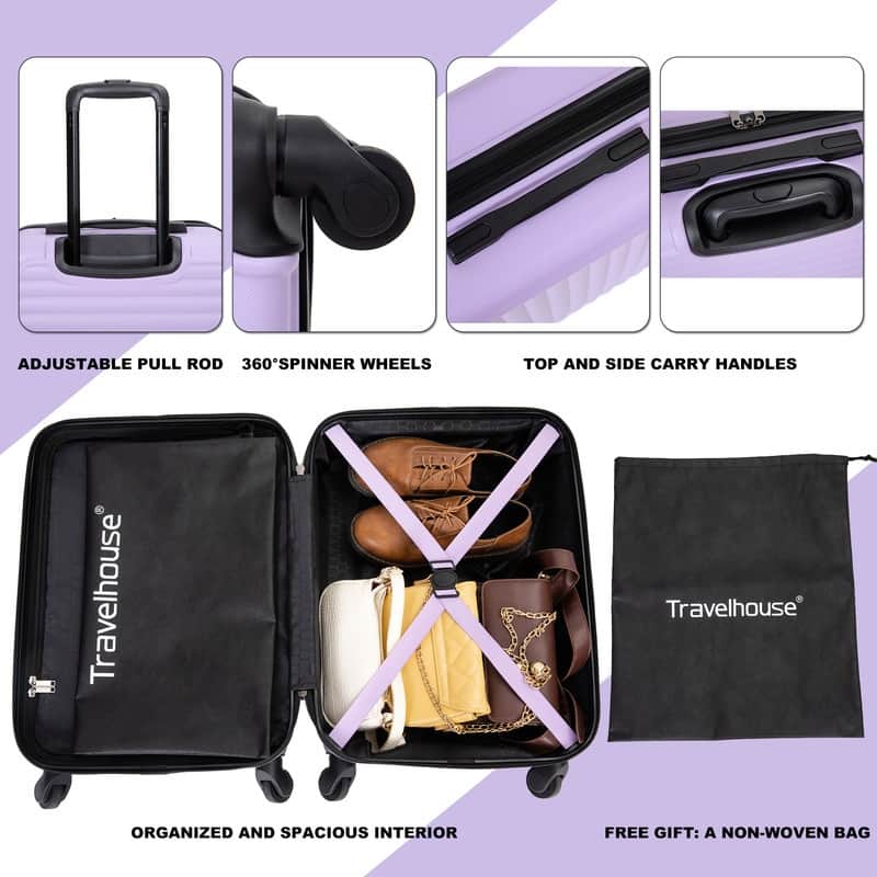 20"Carry on Luggage Lightweight Suitcase and Spinner Wheels