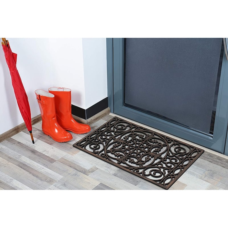 A1HC Rubber Grill Doormat, Elegant Star Pattern,Fun Designed Floor Mat, 18"X30"