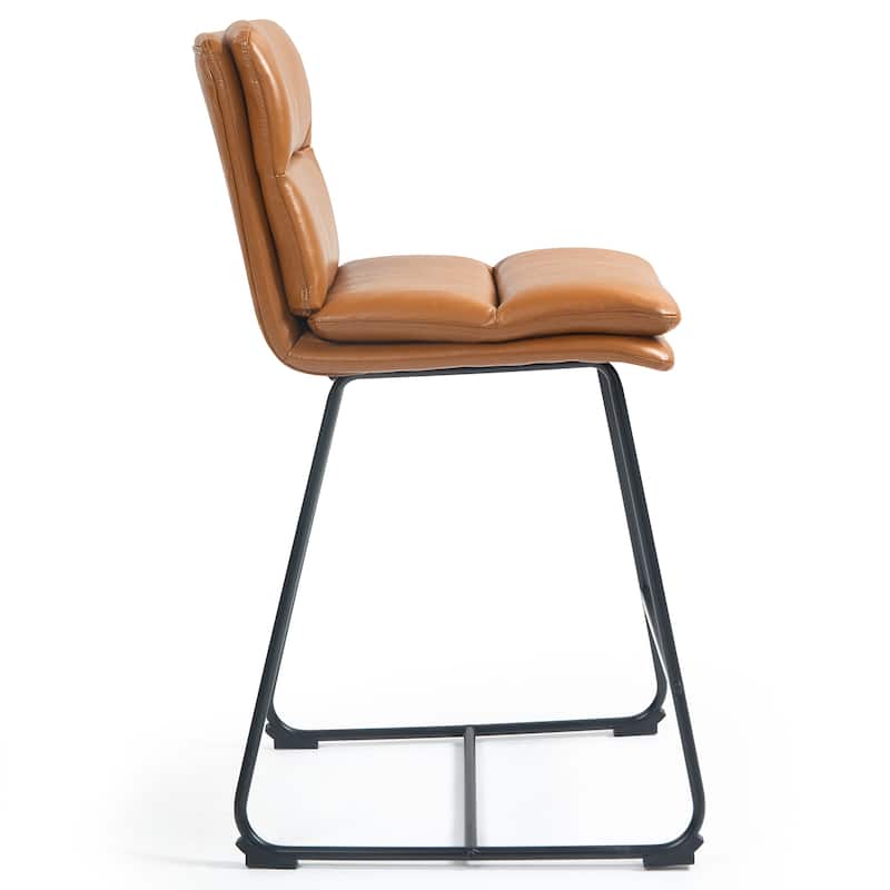 Set of 2 Aulani Upholstered Metal Frame Counter Stool