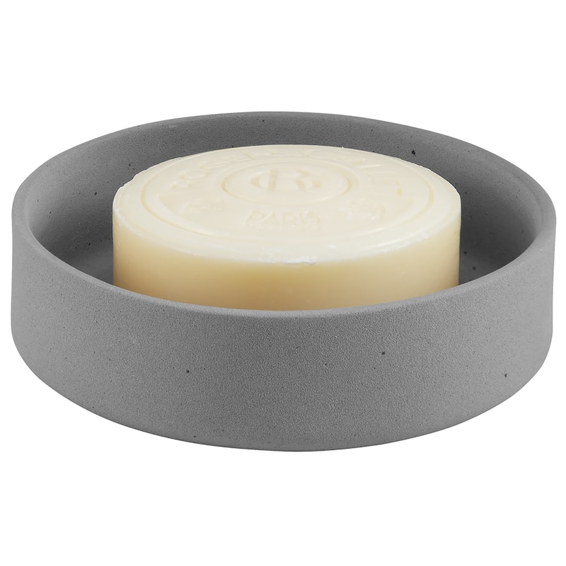 Spirella Dark Grey Gemma Earth Stoneware Soap Dish