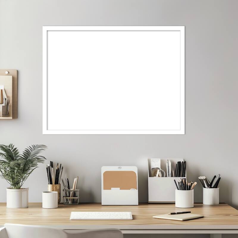 Amanti Art Svelte Clay Grey Framed Dry Erase Magnetic Board