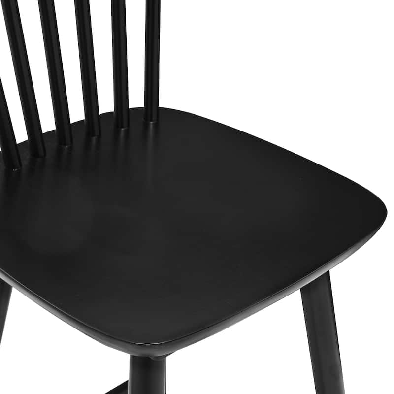 24 in. Windsor Wooden Bar Stools with Low Back Farmhouse Solid Wood Counter Stools - 16.9 in. W x 16.9 in. D x 37 in. H