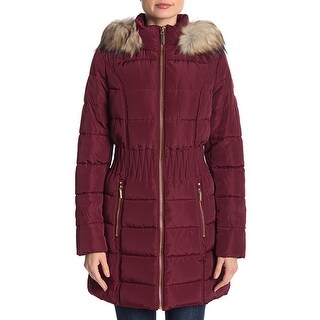 Shop Laundry By Shelli Segal Cinch Puffer Down Coat Sangria