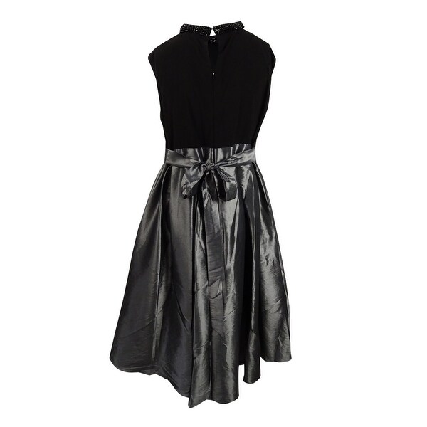 taffeta fit and flare dress