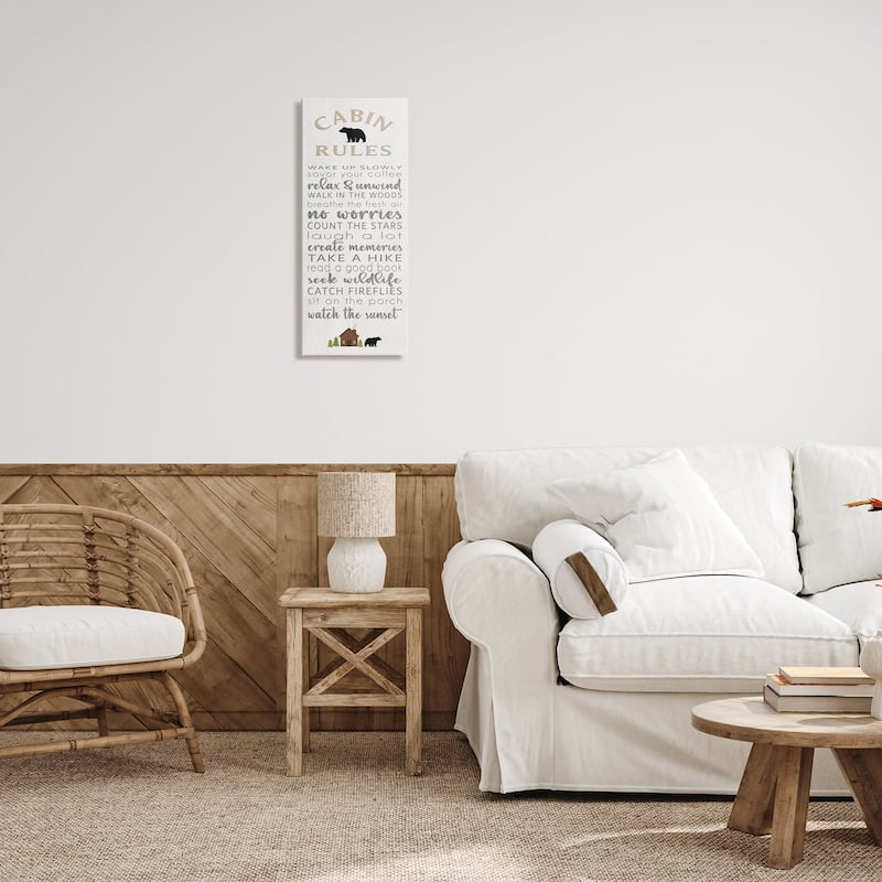 Stupell Fun Adventure Cabin Rules Canvas Wall Art Design By Seven Trees Design