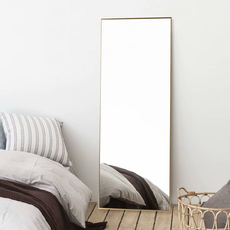 Modern Aluminum Alloy Thin Framed Full Length Floor Mirror