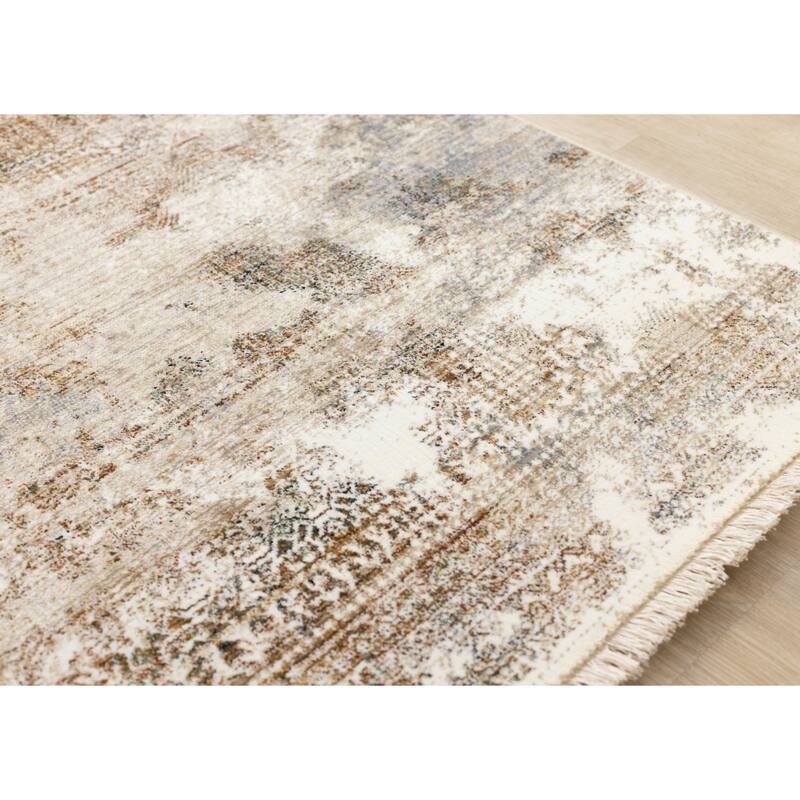 Sydney Collection - Beige Grey Cream Distressed Area Rug