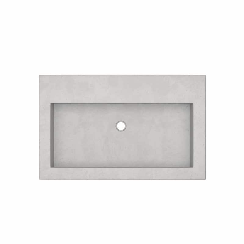 30" NativeStone Trough Drop-in Rectangular Bathroom Sink