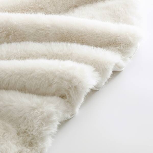 Vera Wang Long Pile Luxury 50" X 60" Throw Blanket - LONG PILE IVORY