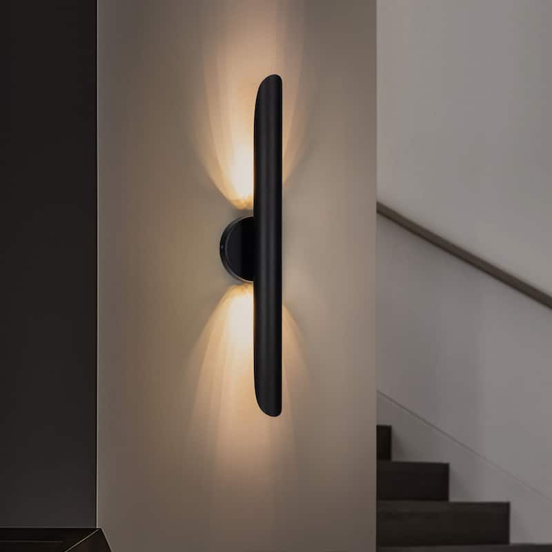 23.6-inch Minimalist Linear Dimmable Bathroom Vanity Light over Mirror Metal LED Wall Sconces Lighting
