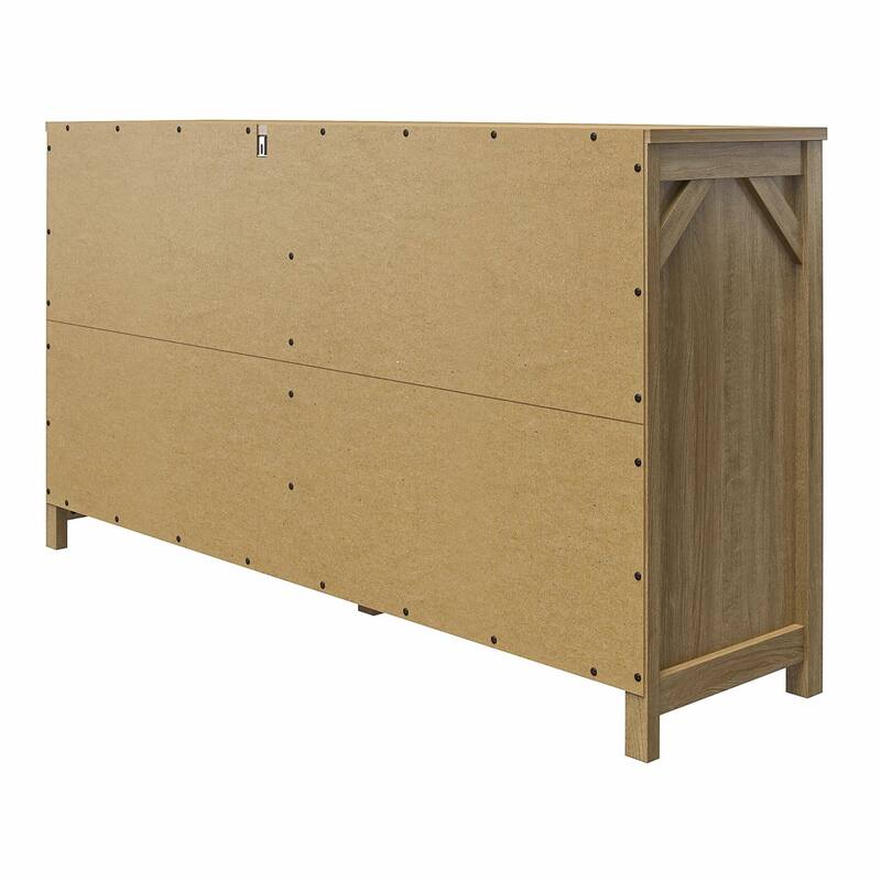 Natural Wood Rustic Farmhouse Dresser with 6 Drawers Ideal Storage for Clothing and Bedroom