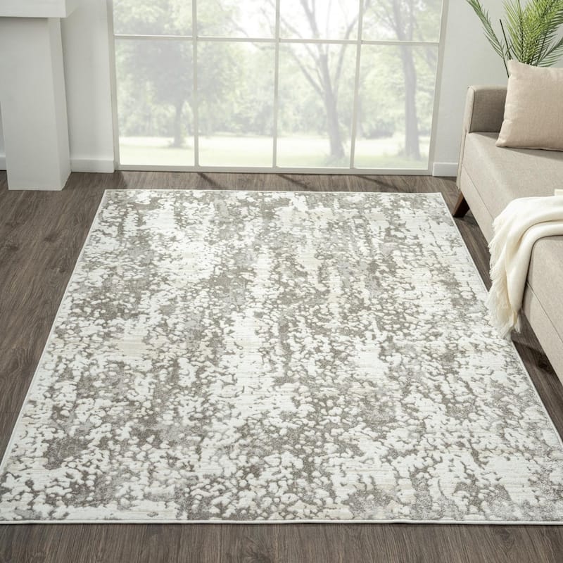 Luxe Weavers Modern Abstract Textured Area Rug, Living Room Carpet - 8x10 - Gray