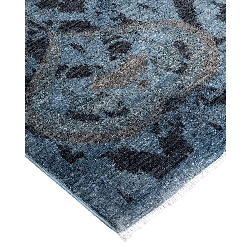Overdyed, One-of-a-Kind Hand-Knotted Area Rug - Gray - 6' 3" x 11' 4"