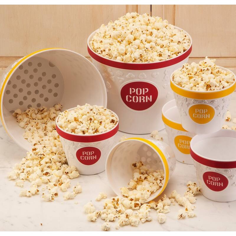 Hutzler Popcorn Bowl, Durable Plastic Individual-Sized Popcorn Serving Bowl, 2 Cup Capacity