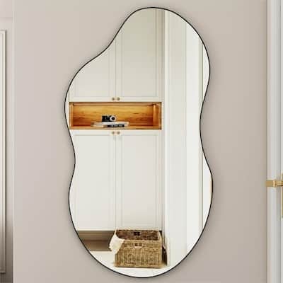Asymmetrical Wavy Antique Accent Wall Mirror