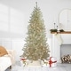 preview thumbnail 1 of 6, Sheer Champagne Artificial Tinsel Christmas Tree - 7 ft Clear Light - 7 Foot