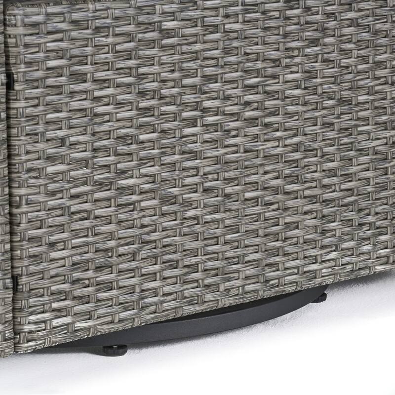 Puerta Outdoor Wicker 3-piece Swivel Chat Set with Cushions by Christopher Knight Home