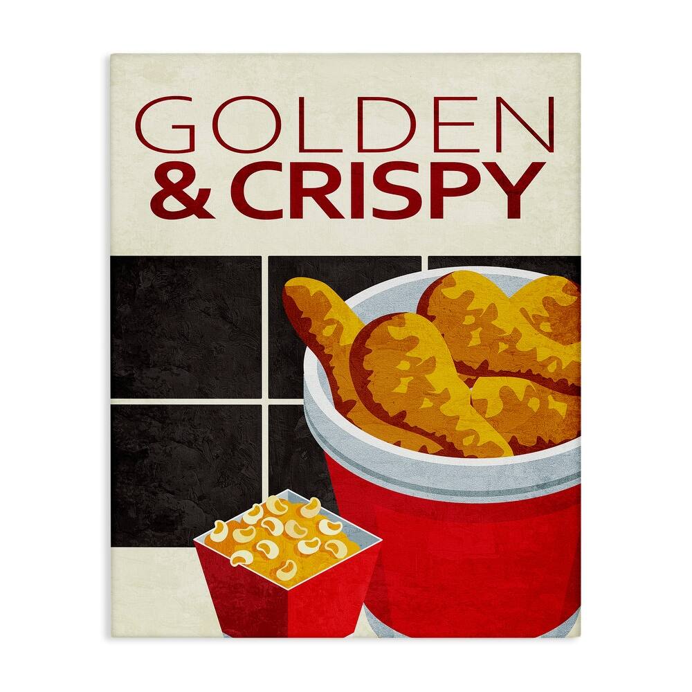 Stupell Golden & Crispy Fried Food Canvas Wall Art Design By Kim Allen
