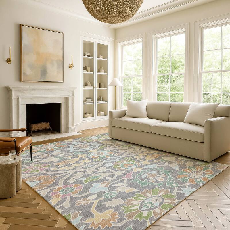 Machine Washable Indoor/ Outdoor Traditional Blanca Chantille Rug
