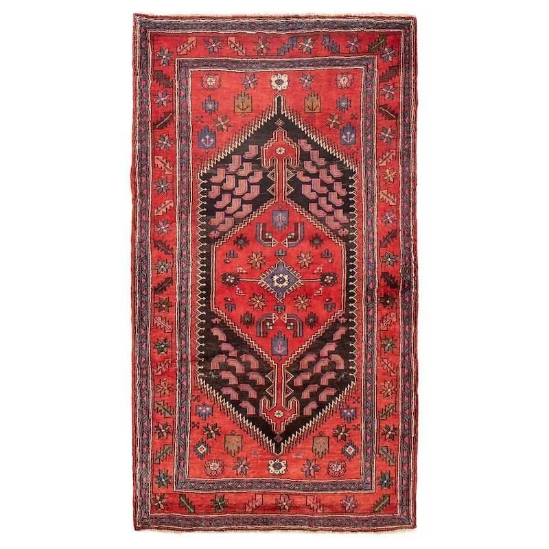 ECARPETGALLERY Hand-knotted Andelz Red Wool Rug - 4'3 x 7'8 - Red - 4'3 x 7'8