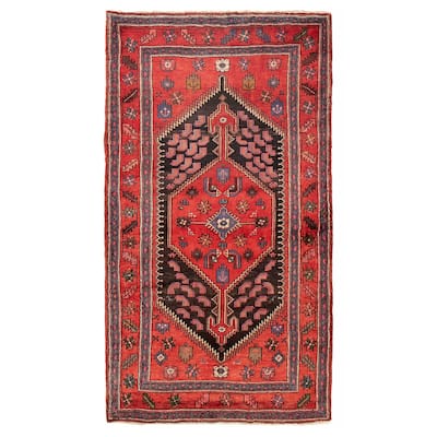 ECARPETGALLERY Hand-knotted Andelz Red Wool Rug - 4'3 x 7'8