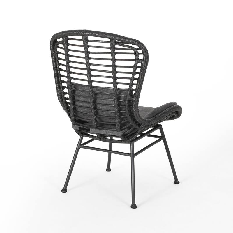 Rattan Outdoor Accent Chair with Cushions for Patio, Balcony