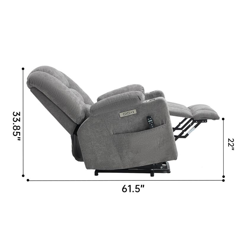 Roomfitters Oversized Power Lift Recliner, Massage Chair with USB A & C Ports and Dual Steel Cup Holders